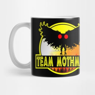 Team Mothman West Virginia Wing Humanoid Moth Retro Jurassic Vintage Style Funny Mug